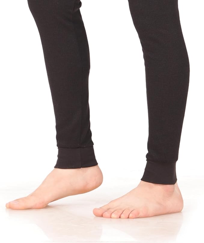 Thermal Underwear Pants for Men Long Johns Cotton Blend Base Layer Waffle Knit Bottoms Classic Cold Weather