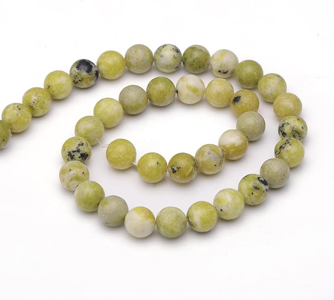 Youngbling Natural Gemstone Beads for Jewelry Making,6mm Chinese Jade Polished Round Smooth Stone Beads for Bracelet Necklace 15 Inch(Chinese Jade,6mm)