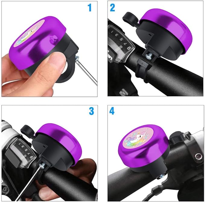 MZELQ Bicycle Bell Cute Clear Sound Adjustable Size Aluminum Bike Accessories Bell Ring for Girls Women Kids Adults