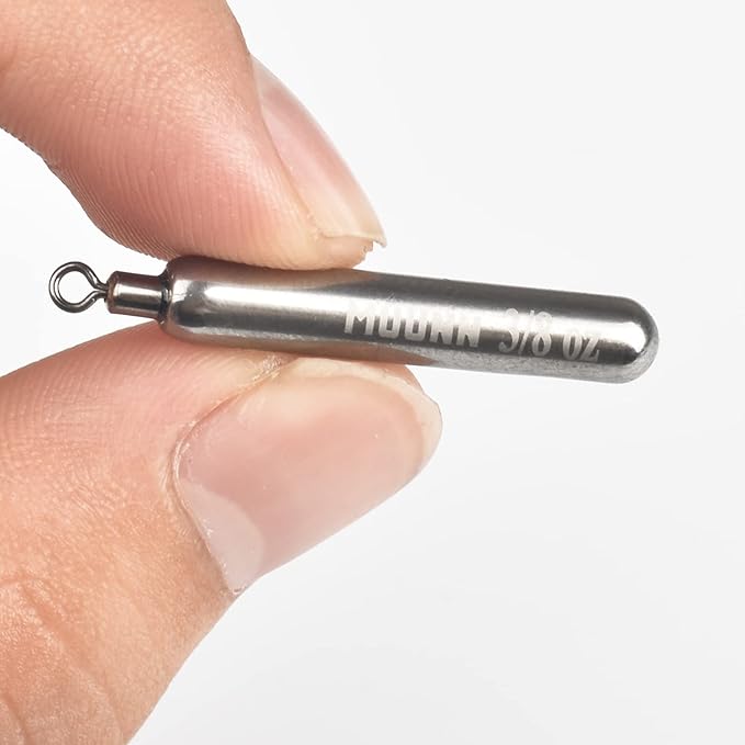 10 Pack Tungsten Free Rig Skinny Drop Shot Weights,Raindrop Free Rig Fishing Sinkers kit for Drop Shot Rig