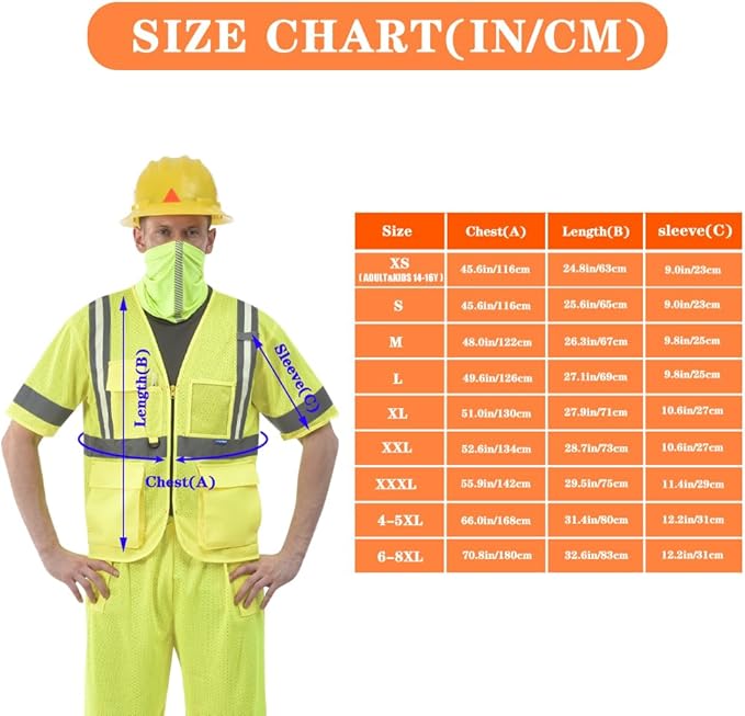 A-SAFETY High Visibility Reflective Safety Vest Customize Logo (XS-8XL)
