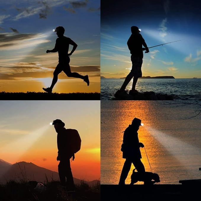 LHOTSE Ultra Bright Mini Hands Free Cree LED Clip on Cap Light - Rechargeable Waterproof Hat Light Flashlight Portable Headlamp for Fishing Camping Hand Work Baseball Caps