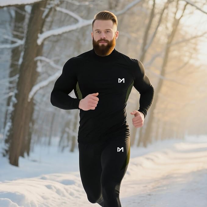 Thermal Underwear for Men, Winter Gear Long Johns Base Layer Top and Bottom Set for Skiing Running