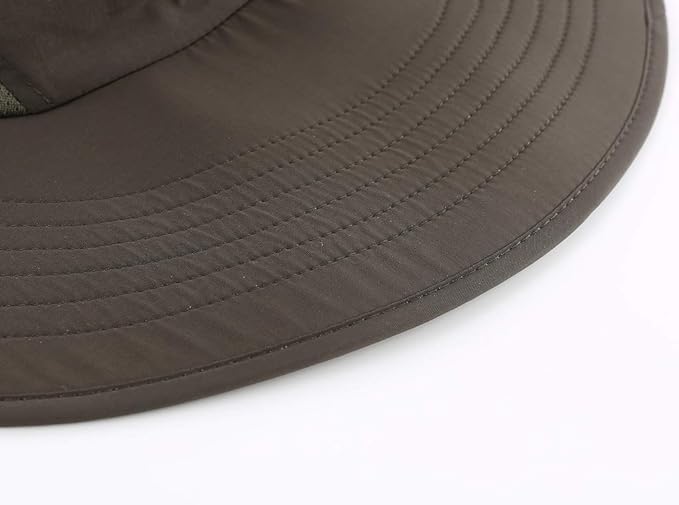 Home Prefer Outdoor UPF50+ Sun Hat Wide Brim Mesh Fishing Hat with Neck Flap