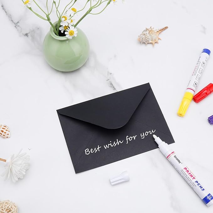 White Paint Markers, 5 Pack Oil-Based Waterproof Quick Dry and Permanent Paint Pen Set for Rocks Painting, Wood, Plastic, Canvas, Glass, Mugs, Metal, Tire, Stone, DIY Craft