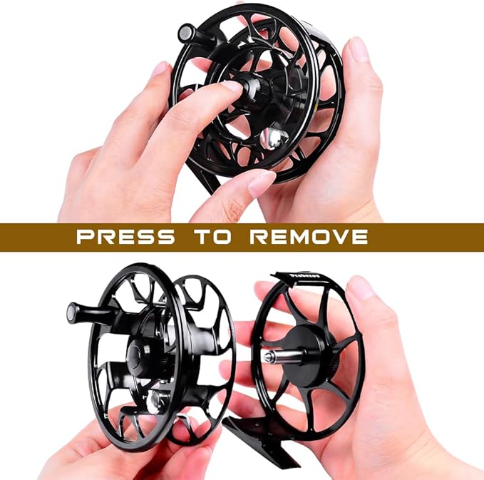 Fly Fishing Reel Fly Reels - Large Arbor CNC-Machined Aluminum Alloy Body Light Weight 5/7, 7/9, 9/10 wt (Black, Green, Silver/Blue, Gray-Green, Silver-Blue,Gunmetal,Ice Blue,Sapphire Blue)