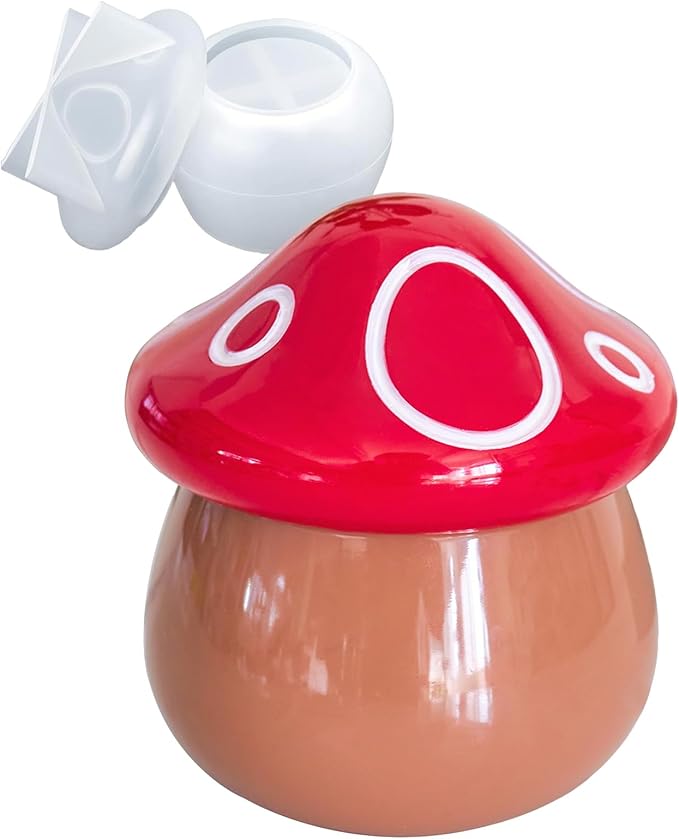 Resin Jar Molds with Lid Mushroom Silicone Mold for Epoxy Resin Casting DIY Jewelry Trinket Organizer Box, Candy Container, Planter, Candle Jars, Home Decoration Concrete Cement Mould Art Craft Gifts