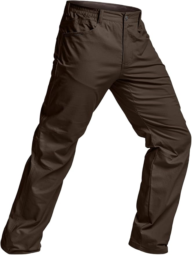 CQR Men's Flex Stretch Tactical Pants, Water Resistant Ripstop Cargo Pants, Lightweight EDC Outdoor Work Hiking Pants