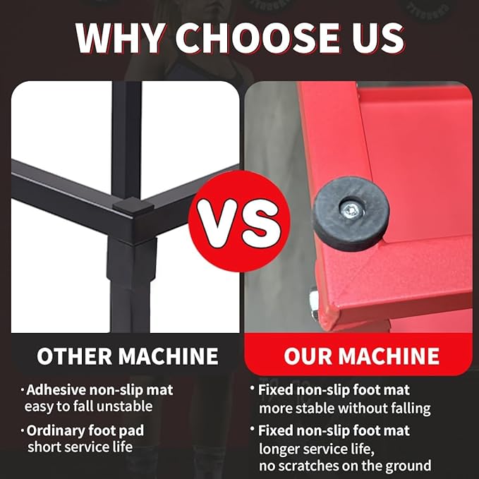 Heavy-Duty Steel Plyometric Jump Box, 12" Anti-Slip Rubber Tread & Stable Trapezoidal Design, Fixed Non-Slip Pads Fitness Jump Platform for Strength Training, Home & Gym Use