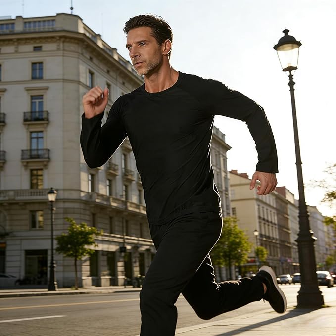 Sauna Suit for Men Long Sleeve Heat Trapping Sweat Suit Weight Loss Body Shaper Hot Workout Gym Compression Shirts