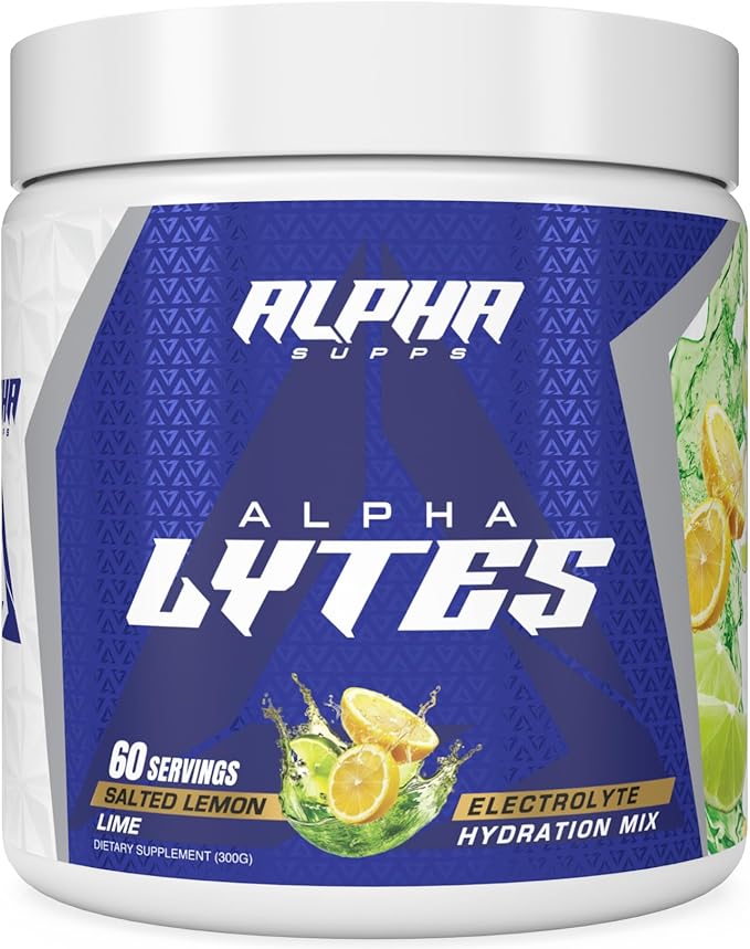 Alpha Lytes - Electrolyte Powder Daily Hydration Drink Mix - Sugar-Free, Zero Calorie Instant Formula with Trace Minerals and Antioxidants (60 Servings, Salted Lemon Lime)
