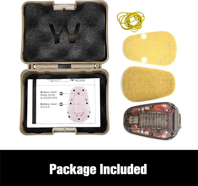 Tactical Helmet IR Strobe Light, Identification Light with Optional 4 Modes, Survival Signal for Outdoor Sports (Brown Base-Red)