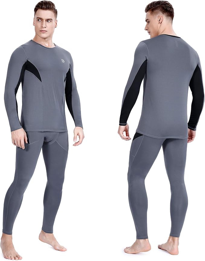 Men's Thermal Underwear Fleece Lined Performance Fleece Tactical Sports Shapewear Thermal Set