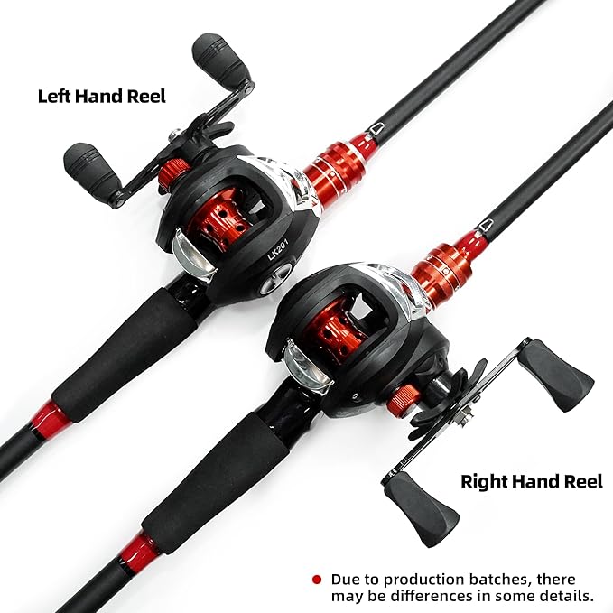 Kilitn Fishing Rod and Reel Combo, Baitcasting Combo Baitcast Reel, 6 Foot 7 Foot 2-Piece, Durable Fiberglass Wrapped Carbon Fiber Rod with Comfortable EVA Handle