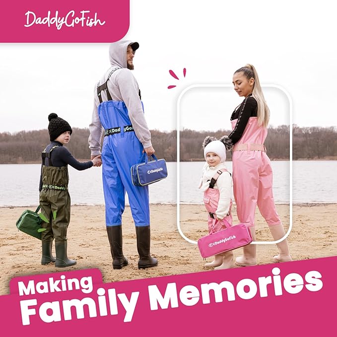 DaddyGoFish Kids Fishing Pole - Rod Reel Combo Tackle Box Starter Set - First Year Small Gear Kit for Boys Girls Toddler Youth Age Beginner Little Children