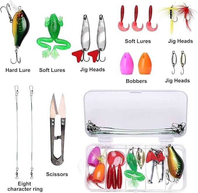 Mini Spinning Reel & Rod Combos with Telescopic Fishing Rod Reel Lures Fishing Line Set Fishing Combos for Kids/Beginners