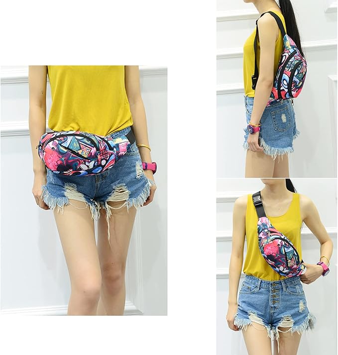 DAITET Crossbody Fanny Pack for Men&Women,Large Waist Bag & Hip Bum Bag with Adjustable Strap for Outdoors Workout Traveling Casual Running Hiking Cycling