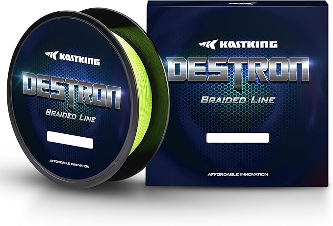 KastKing Destron Braided Fishing Line, Highly Abrasion Resistant, Improved Knot Strength, Ultra-Thin Diameter Superline, Zero Stretch & Memory, CFT “Color Fast Technology”, 75% Thinner Than Mono