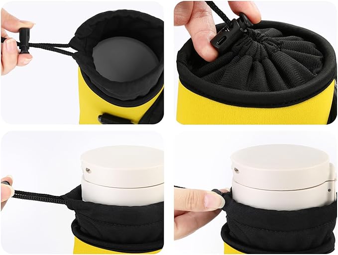 Nuovoware Water Bottle Carrier Bag,25oz/40oz/64oz Bottle Pouch Holder,Adjustable Shoulder Hand Strap 2 Pocket Sling Neoprene Sleeve Sports Accessories for Hiking Travelling Camping