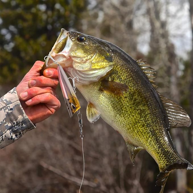 Alwonder 100-Pack Fishing Snap Swivels, Barrel Swivels Fishing Tackle with Snaps Freshwater, Stainless Steel Safty Interlock Snap Swivel Black Nickel Coated Lure Hook Connector Quick Change Clips