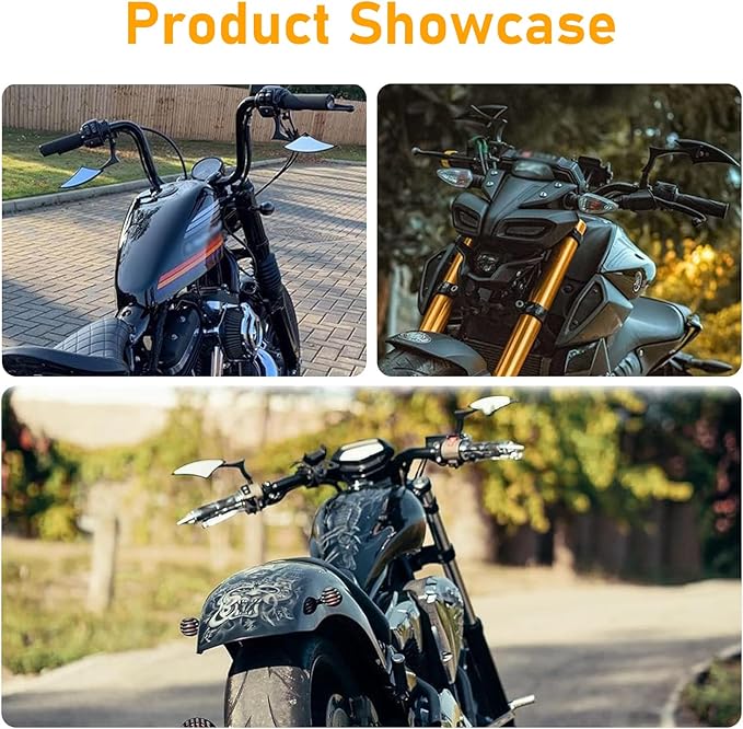 Sturdy Harley - Davidson Motorcycle Mirrors, Sporter Spear Blade Softail Rear View Side Mirrors for 1982-2018 2019 2020 Street Glide Scooter Cruiser Highway Riding and Urban Commuting (Black)