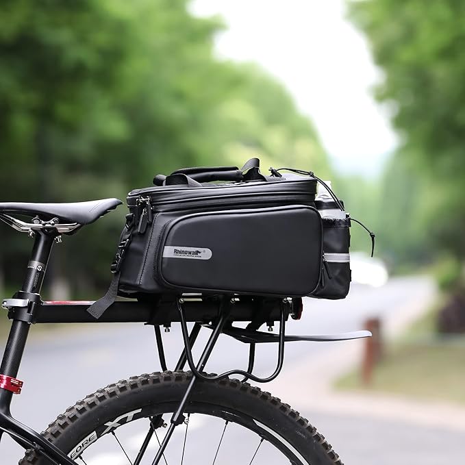 HUNTVP Bike Trunk Bag Rack Bags Bike Pannier Bags Rear Seat Bag Handbag for Bicycle Cargo Rack Saddle Bag Bicycle Commuter Shoulder Luggage Bag