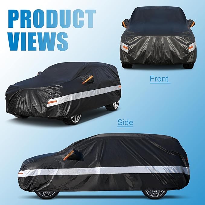 100% Waterproof Outdoor Car Covers for SUV, 10 Layers Car Cover Waterproof All Weather Rain Snow UV Protection. Custom Fit for KIA Seltos, Honda Element, Toyota CHR, Mazda CX30 CX-30,etc