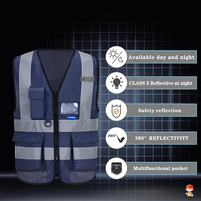 A-SAFETY High Visibility Reflective Safety Vest Customize Logo (XS-8XL)