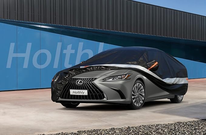 10 Layers Sedan Car Cover Waterproof All Weather for Automobiles,100% Waterproof Outdoor Car Covers Rain Snow UV Dust Protection. Custom Fit for Lexus ES, Cadillac CT5, CTS, Buick LaCrosse,etc