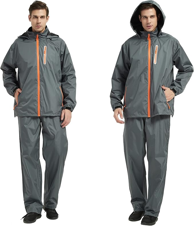 Rain Suits for Men Women Waterproof Lightweight Hooded Breathable Rain Gear Raincoat for Fishing Hiking Cycling