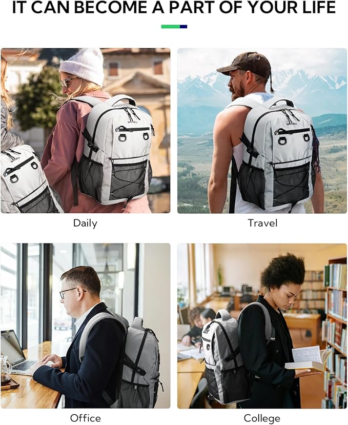 WATERFLY Travel Hiking Casual Backpack: 22L Lightweight Everyday Outdoor City Daypack College Bookbag for Women Men