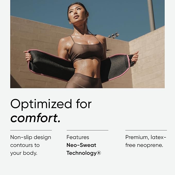 Sports Research Sweet Sweat Waist Trimmer (Core Series) - Premium Sweat Enhancing Fitness Band for Women & Men