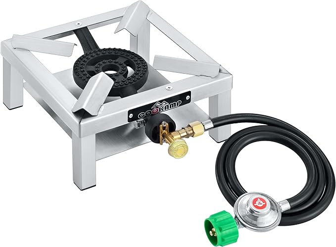 Propane Burner Angle Iron Camp Stove with CSA Listed Regulator and 4ft Hose (SS1200)