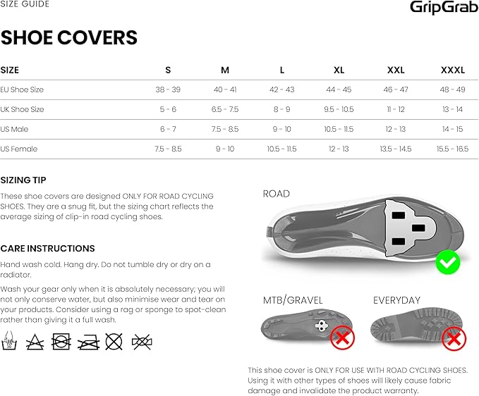 GripGrab Arctic Waterproof Deep Winter Road Cycling Shoe Covers Fleece Lined Thermal Cycling Road Bike Shoe Covers Waterproof Overshoes