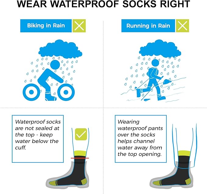 DexShell Waterproof Socks for Men & Women - Mid Calf Boot Sock, Warm for Hiking Camping in Extreme Cold Wet Weather