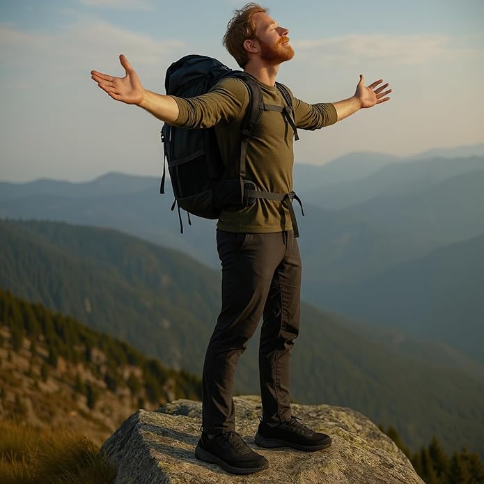 Queday Mens Waterproof Hiking Shoes Lightweight Outdoor Cordura Walking Shoes Breathable Hike Trekking Trails Camping Climbing