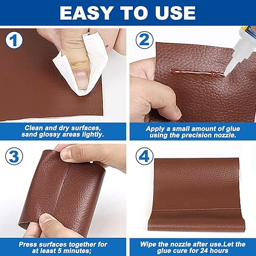 Super Glue for Leather - 100g Leather Glue Adhesive for Purses, Sofa, Shoe, and Furniture, Heavy Duty Waterproof Adhesive for Leathercraft, Upholstery, Faux Leather, Handbag, Leather Working