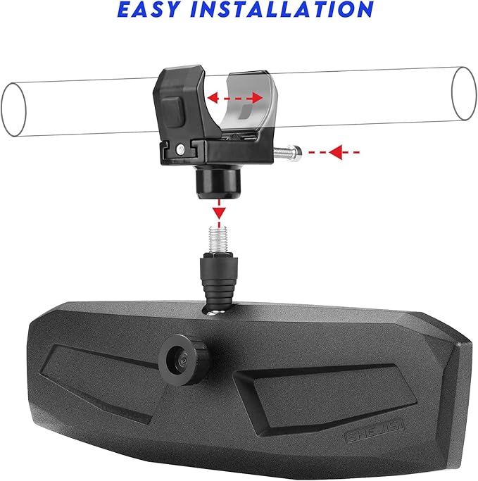 UTV Rear View Mirror,SXS UTV Mirrors HD,360°Adjustable Angle for 1.5" to 2.0 inch Round Roll Cage,Compatible with Polaris RZR,Honda Pioneer,Kawasaki KRX/Mule,Yamaha,Talon,Can Am X3,CFMOTO