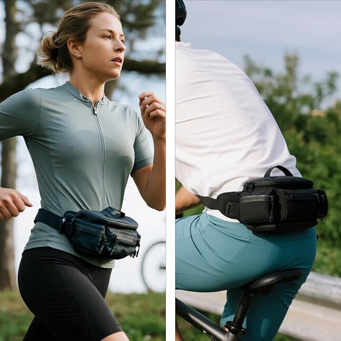 reeyee Fanny Pack for Men Women Belt Bag Waterproof Waist Bag Adjustable Hip Bum Bag for Cycling Traveling Casual Running Hiking Climbing