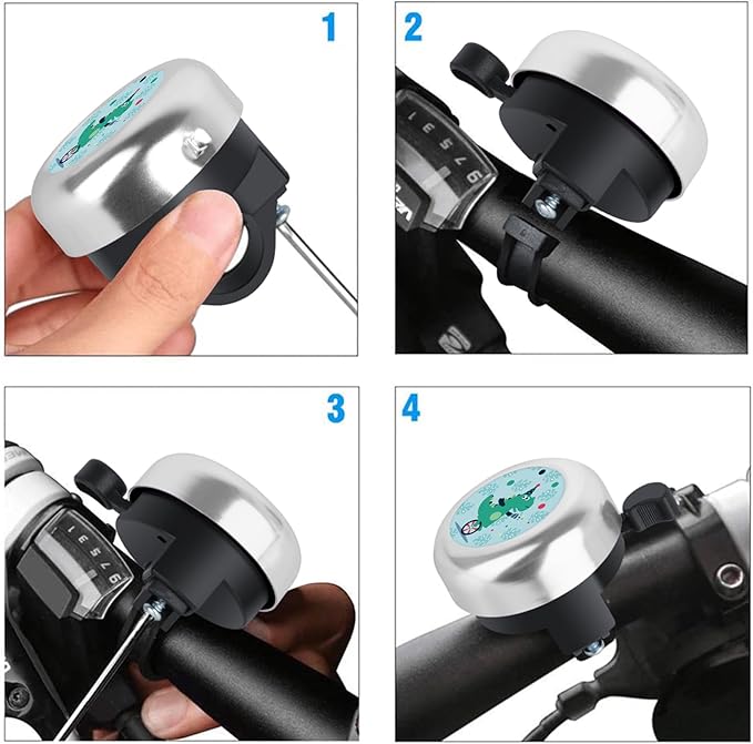 MZELQ Bicycle Bell Cute Clear Sound Adjustable Size Aluminum Bike Accessories Bell Ring for Girls Women Kids Adults