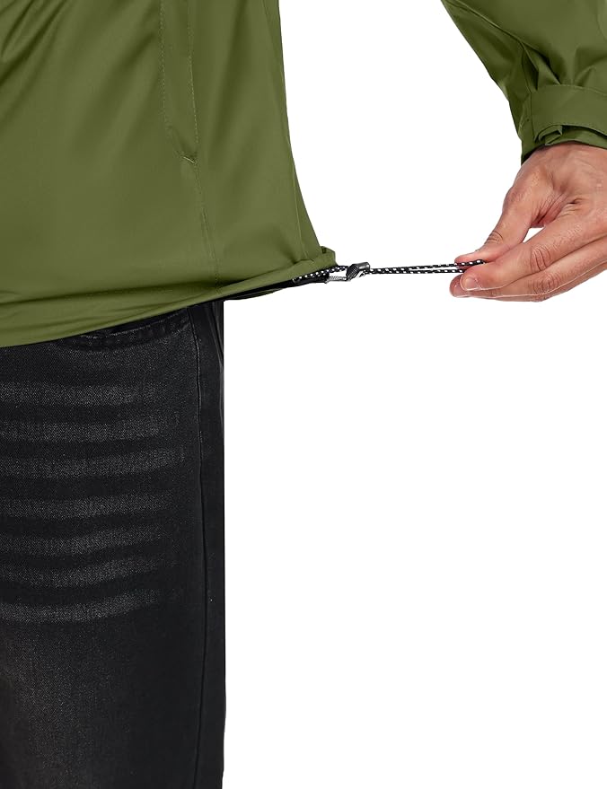 Little Donkey Andy Men's Waterproof Rain Jacket Outdoor Lightweight Rain Shell Coat for Hiking,Golf,Travel