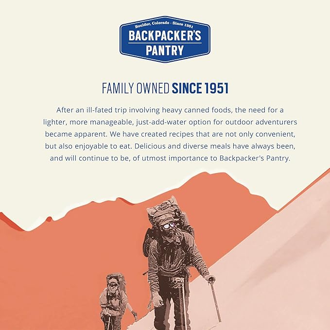 Backpacker's Pantry Lasagna - Freeze Dried Backpacking & Camping Food - Emergency Food - 28 Grams of Protein, Vegetarian - 6 Count