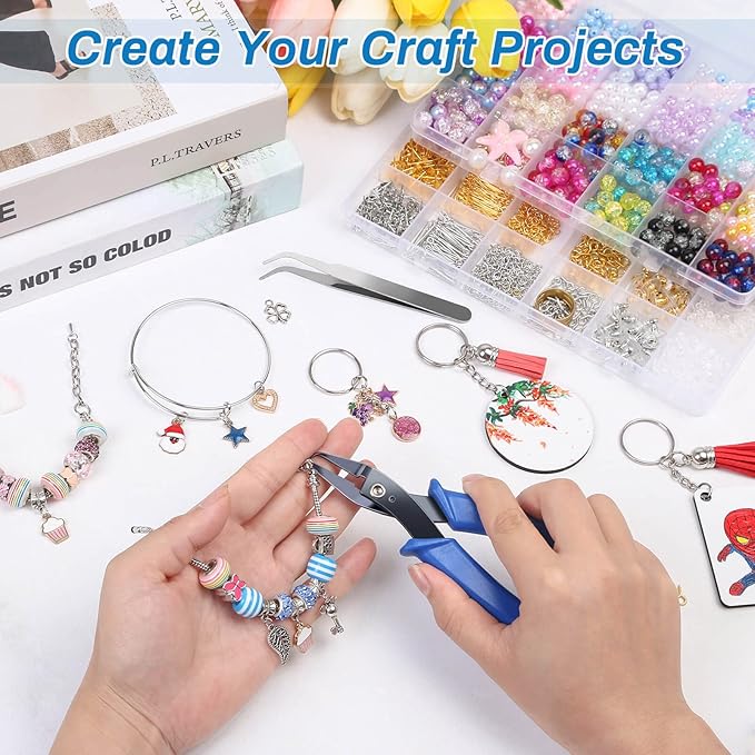 Evatage Split Ring Opener Tool - Keychain Pliers for Jewelry Making