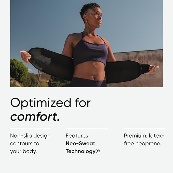 Sports Research Sweet Sweat Waist Trimmer (Core Series) - Premium Sweat Enhancing Fitness Band for Women & Men