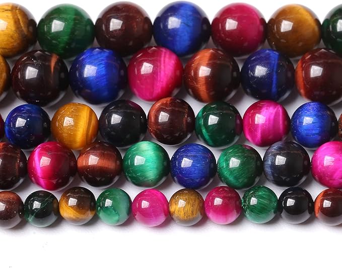 4MM 88PCS Colorful Tiger Eye Natural Stone Beads Crystal Spacer Loose Beads for Jewelry Making DIY Bracelet 1 Strand 15 inches