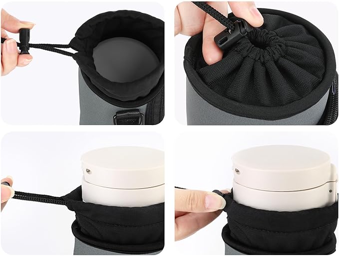 Nuovoware Water Bottle Carrier Bag,25oz/40oz/64oz Bottle Pouch Holder,Adjustable Shoulder Hand Strap 2 Pocket Sling Neoprene Sleeve Sports Accessories for Hiking Travelling Camping