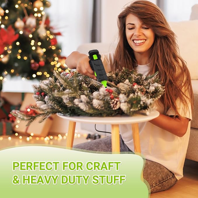 ThinkLearn 60/100W Dual Power Hot Glue Gun Kit with 15 Glue Sticks (7/16"), Heavy Duty Large Glue Gun for Crafts, DIY, Home Repairs - Gray