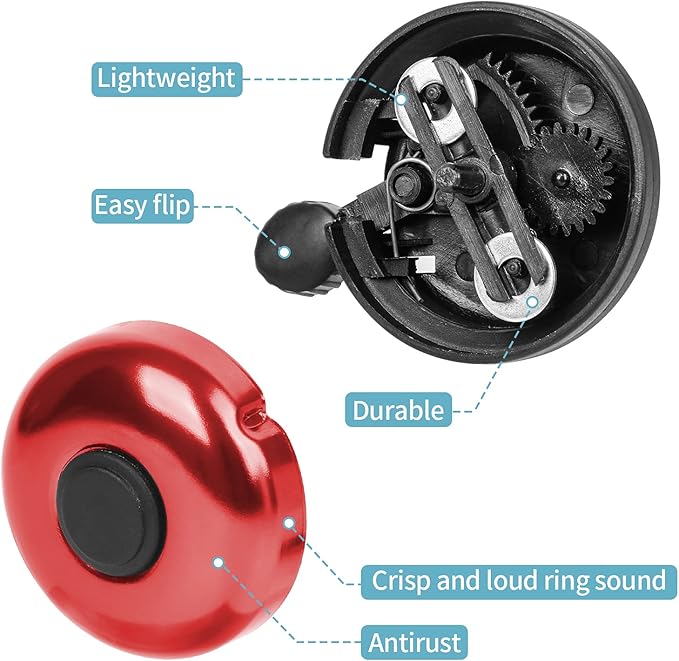 Classic Bike Bell, Aluminum Bicycle Bell, Loud Crisp Clear Sound Bicycle Bike Bell for Adults Kids