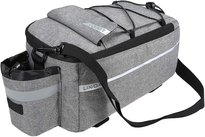 Lixada Bike Panniers Bike Trunk Bag Insulated Bag for Warm/Cool Items, Bicycle Rear Rack Storage Luggage Bicycle Seat Multifunctional Insulated Trunk Cooler Bag Shoulder Bag 11.4 6.3 6.7in