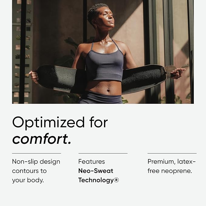 Sports Research Sweet Sweat Waist Trimmer (Core Series) - Premium Sweat Enhancing Fitness Band for Women & Men